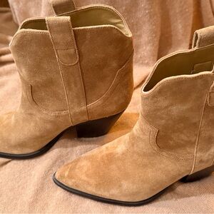 Marc Fisher Camel Suede Ankle Booties